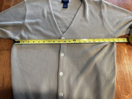 Dockers Golf Acrylic Cardigan Sweater Tan Medium Made in Hong Kong - Foto 4 di 7