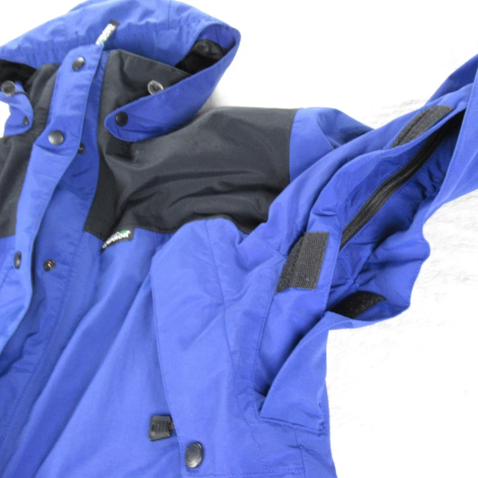 Vintage Sportif Gore Tex Jacket Mens Small Blue Pockets Snap Zip Hooded Parka - Image 4 of 4