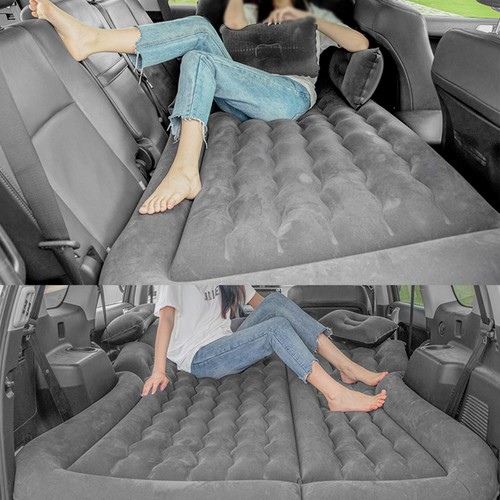 Inflatable Car Air Bed Mattress Back Rear Rest 2 Pillows 2Stools Travel SUV
