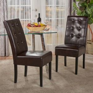 Josiah Bonded Leather Dining Chair Set Of 2 By Christopher Knight Image Is Loading Josiah Bonded Leather Dining Chair Set Of 2