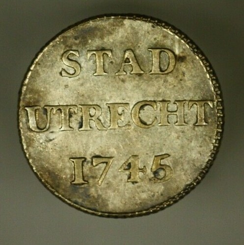Netherlands Utrecht Silver Duit 1745 XF A815