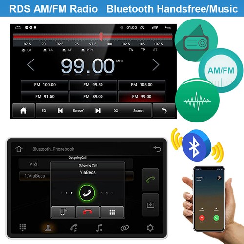 Single Din Andriod 12 Car GPS Radio Wireless Apple CarPlay Bluetooth Stereo +Cam - Picture 7 of 14