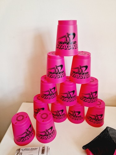 Speed Stacks 12er Set Stapelregal schnelle Tassen Aufbewahrungstasche PINK offiziell WSSA - Bild 3 von 3