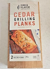2-Pack Fire and Flavor Cedar Grilling Plank, 11 Inches X 5.5 Inches Planks new