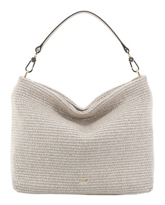 abro Fabric Raffia Hobo Bag Kaia Schultertasche Handtasche Tasche Sahara beige