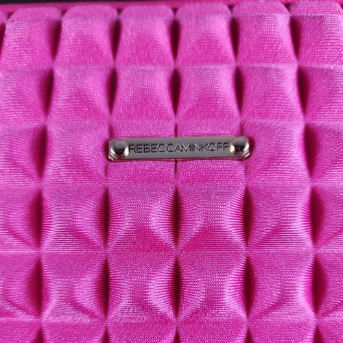 Rebecca Minkoff Shimmer Pyramid Pink Tablet iPad Travel Case Crossbody - Picture 2 of 6