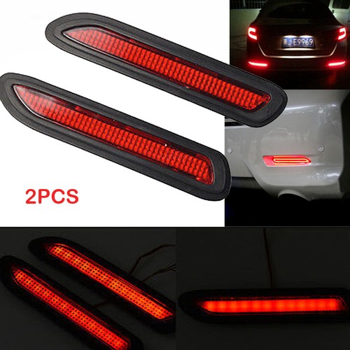 Universal Car Rear Bumper Red Fog Brake Light Lamp Warning Lights Tail Lamps - Picture 1 of 10