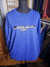 VINTAGE GUESS BLUE EMBROIDERED SWEATSHIRT XXL