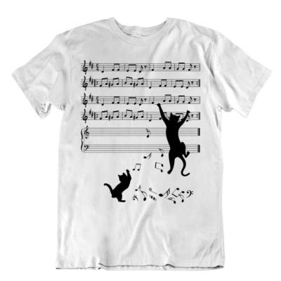 A Collapse Of Music Notes T-Shirt Cats Dance Tshirt Funny Comic Tee