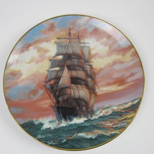 The-Blue-Jacket-at-Sunset-plate-2nd-in-The-Golden-Age-of-the-Clipper-Ships