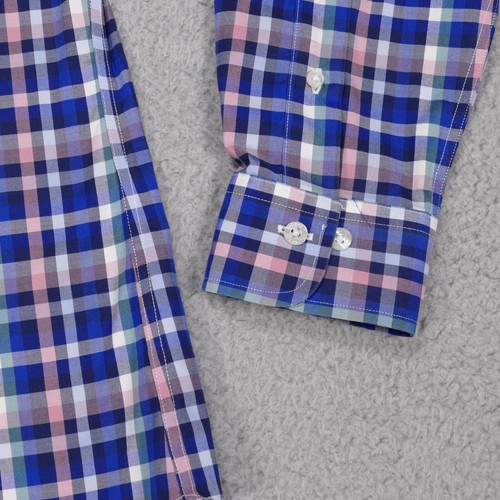 Brooks Brothers Regent Shirt Mens Medium Blue Pink Plaid Button Down Long Sleeve - Picture 4 of 17