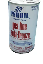 Vintage Pyroil Gasoline Gas Line Anti-Freeze Advertising Tin Full Can Unopened
