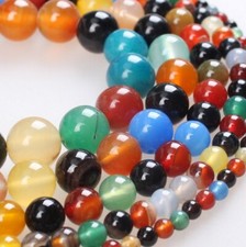 15inch Natural Mixed Agate Stone Gemstone Round Beads 4 6 8 10 12mm