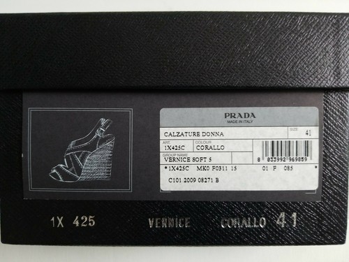 SANDALIAS ALPARGATA PRADA ICÓNICAS NARANJA CHAROL CUÑA EU 41 I LOVE SHOES - Imagen 7 de 7
