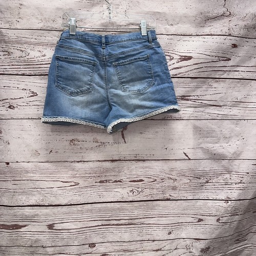 OshKosh B'Gosh Girls Denim Cuffed Lined Shorts Jetty Blue Wash Size 14 - Picture 3 of 3
