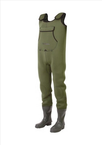 Daiwa Chest Wader Neoprene Rubber Foot Cleated Sole Handwarmer Pouch Fishing