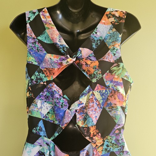 T by Bettina Liano sz 10 floral geometric mini dress ❣️ perfect condition - Picture 11 of 16