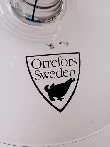 2- Orrefors Sweden Tear Drop Black/Purple Stem Cordial Wine Glasses - Picture 5 of 5