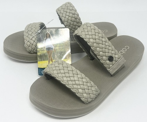 Cobian Sandalo Rimbalzo Intrecciato Slides Beige Donna Taglia 6 o 7 NUOVO - Foto 1 di 5