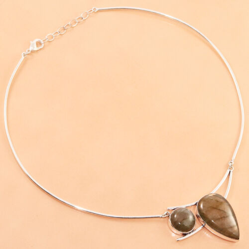 Necklace Fiery Labradorite Gemstone Ethnic Style Jewelry 16''