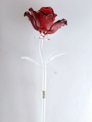 Waterford Crystal Fleurology Stem Rosa Rossa In Scatola Originale - Foto 2 di 7