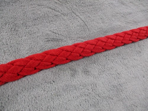 J. Crew Red Cotton Braided Fabric Belt Leather Ends Medium Large Mens D Ring EUC - Picture 10 of 12