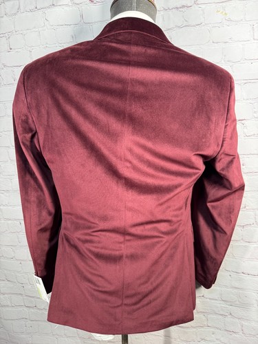 ALFANI Mens Red Polyester VELVET SLIM FIT Sport Coat Blazer Jacket SIZE 38S - Picture 6 of 10