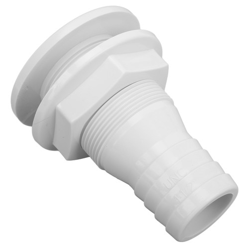 ❥White 1‑1/2in Thru Hull Fitting Straight ABS Hose Connector Accessory For Boats - Picture 9 of 12