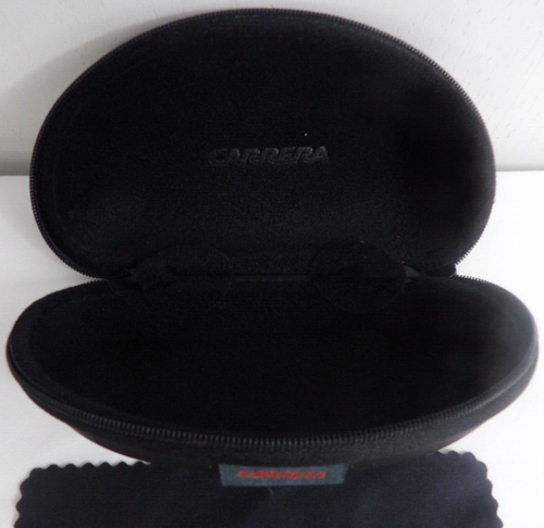 CARRERA SUNGLASS EYEGLASS GLASS CASE CLAMSHELL ZIP AROUND & CLEANING PAD EUC - Picture 7 of 9