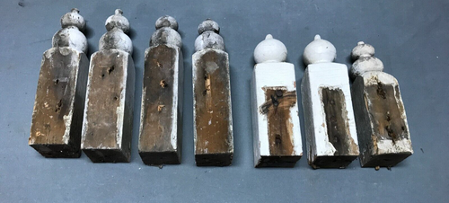 Antique Lot 7 Shabby Turned Wood Porch Drop Finials Decorative Old VTG 1832-24B - Picture 6 of 8