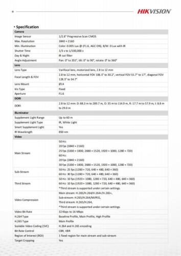 Hikvision 8MP Bullet IP Camera 4K Motorized Varifocal lens DS-2CD2683G2-LIZS2U - Picture 4 of 7