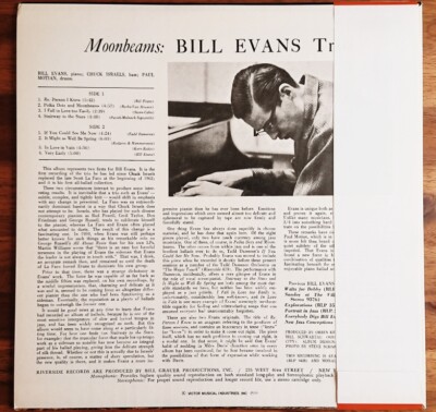 Bill Evans Trio Moonbeams LP Jazz Riverside SMJ 6175 Japan OBI