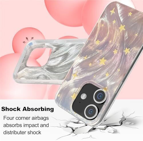 for iPhone 13 Case & iPhone 14 Case Shiny Silver Butterfly Design,Trendy Cute So - Afbeelding 5 van 7