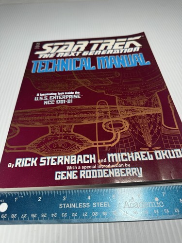 Vintage 1991 Star Trek Die nächste Generation Technisches Handbuch Rick Sternbach