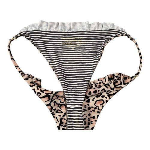 Rove Swim by AVB Leopard Print Bikini Bottoms Swimsuit Ruffle Trim Size Medium - Picture 5 of 6
