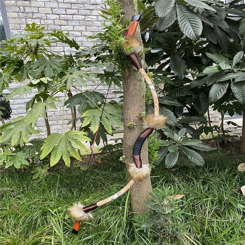 25-50lbs Traditional Recurve Bow Hunting Longbow Mongolian Bow Archery Shooting - Image 2 of 4