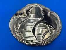 Charmant Grey Cranes Ducks Gold Tone Vintage Belt Buckle Beverly Hills