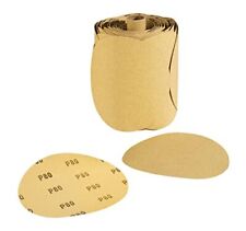 ABN 80 Grit 100 Piece 6 inch Yellow Sanding Abrasive Disc with Sticky Backing Sandpaper Roll