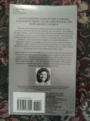 Reviving Ophelia - by; Mary Pipher Ph.D - Books on Cassette Tape - Picture 2 of 3