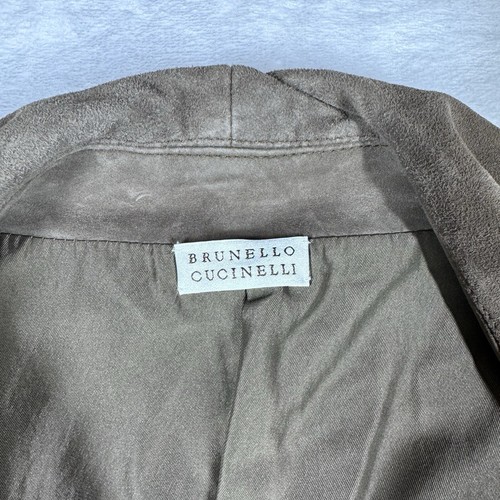 Brunello Cucinelli Suede Cashmere Knit Jacket Women Tie Front Made In Italy - Picture 6 of 14