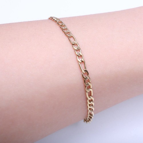 Women Men Gold Necklace Bracelet 14K Real Gold Plated Cross Cubic Zirconia Charm - Picture 4 of 25