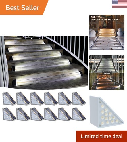 Solar Stair Lights 12 Pack, Solar Step Lights Waterproof IP67, Outdoor Step L...