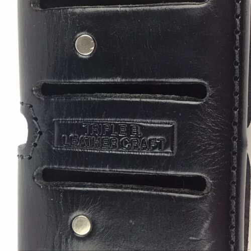 Triple B Leathercrafts Black Leather Cartridge Magazine Pouch Vintage - Picture 5 of 14
