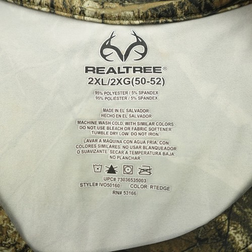 Realtree T-Shirt Mens 2XL Camo Green Long Sleeve Performance Hunting Hunter Deer - Picture 3 of 9
