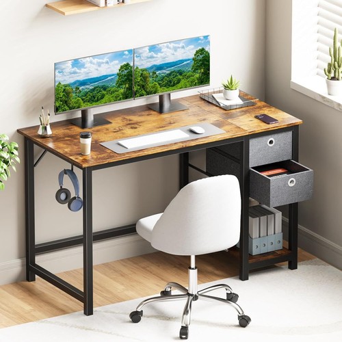 Computer Desk PC Laptop Table+Storage Drawers Home Office Study Writing Table US - Picture 5 of 5