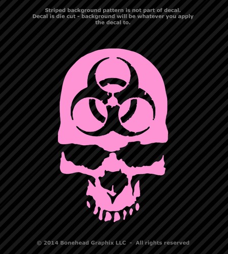 Biohazard Totenkopf Vinyl Aufkleber Fensteraufkleber Walking Dead - 25 Farben - Bild 21 von 27