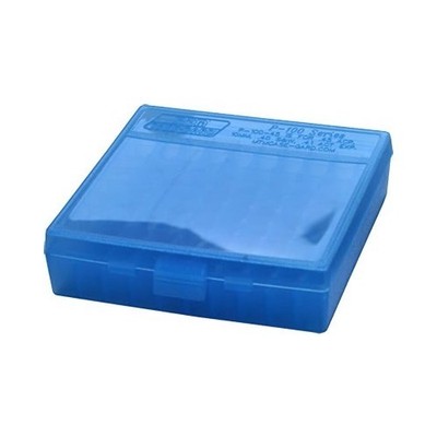 MTM P-100-22-24 .22LR 100-Round Flip-Top Ammo Box Clear Blue USA