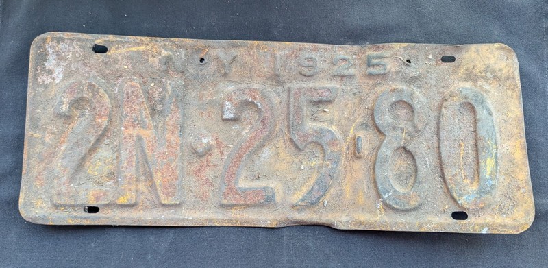 Vintage 1925 NY License Plate