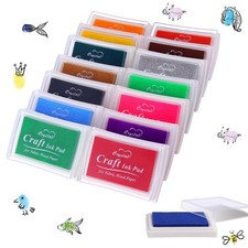 15Pcs Colors Ink Pads for Stamping Washable Fingerprint Ink Pad for Crafting ...