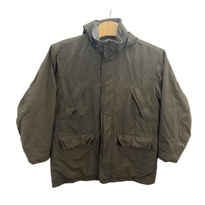 LL Bean Mens Large Thinsulate Polartec Field Jacket Olive Green Hooded Parka